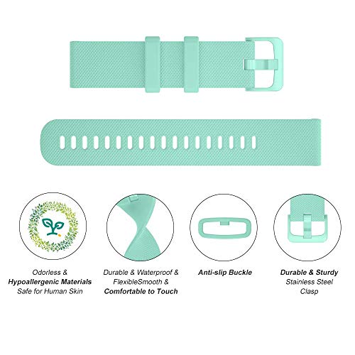 Onedream Correas Compatible para Garmin Vivoactive 3 Vivomove, Pulsera de Repuesto Band Deportivo Correa del Reloj Silicona Accesorios 20mm para Hombre y Mujer, Verde Azulado (Sin Reloj)