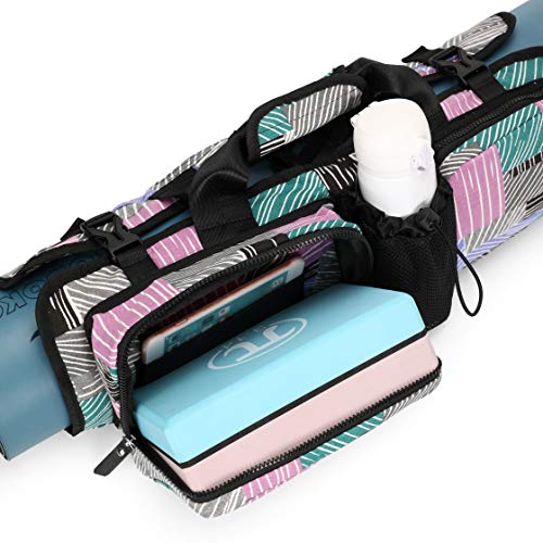 ONEGenug - Bolsa para esterilla de yoga, bolsa de lona con bolsillos, plegable, bolsa de hombro, multifuncional, impermeable, para yoga y bloques de yoga (colorido) ONEGenug - Bolsa para esterilla de yoga, bolsa de lona con bolsillos, plegable, bolsa de hombro, multifuncional, impermeable, para yoga y bloques de yoga (colorido)