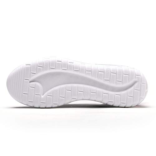 ONEMIX Zapatillas de Running para Hombre Casual Mujer Tenis Gym Correr Gimnasio Deportives Sneakers Zapatos 1583 White 45