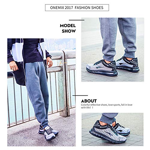 ONEMIX Zapatillas para Hombre Calzados de Running Correr en Asfalto Montaña Atletismo Zapatos Casual Sneakers 1192 Gray 43