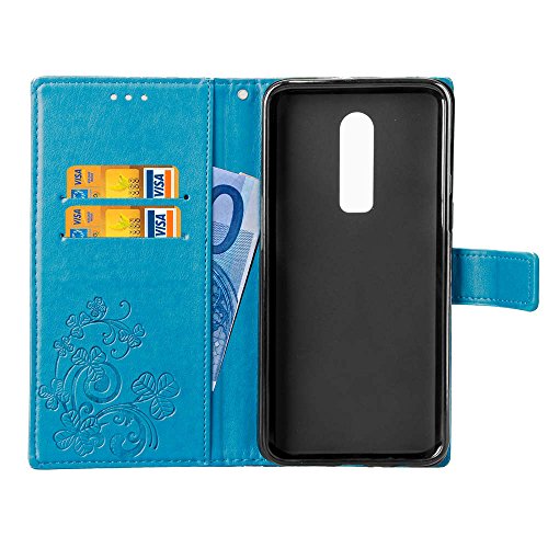 Oneplus 6 - Funda con tapa para Oneplus 6 (con protector de pantalla gratis), diseño de diamante 3D, hecho a mano, piel sintética, con soporte para tarjetas, funda tipo cartera para Oneplus 6