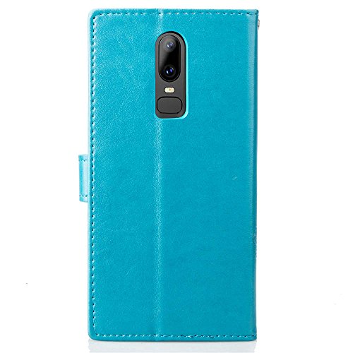 Oneplus 6 - Funda con tapa para Oneplus 6 (con protector de pantalla gratis), diseño de diamante 3D, hecho a mano, piel sintética, con soporte para tarjetas, funda tipo cartera para Oneplus 6