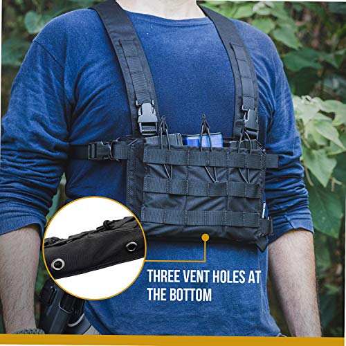 OneTigris - Funda para revistas M4 (3 compartimentos), diseño de póster táctico 03 para armas M4 con soporte Chest Rig