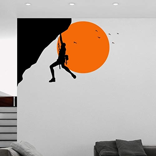 ONETOTOP Vinilos Decorativos con diseño de Escalador al Atardecer, entusiastas de los Deportes al Aire Libre, Escalada en Roca, búsqueda al Aire Libre de Deportes Fuertes 42X63 cm