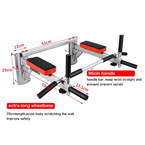 ONETWOFIT Barras de dominadas, Montaje en la Pared Barra de Ejercicios para la Espalda OT066N