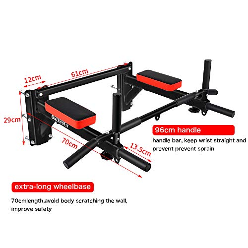ONETWOFIT Barras de dominadas, Montaje en la Pared Barra de Ejercicios para la Espalda OT066R ONETWOFIT Barras de dominadas, Montaje en la Pared Barra de Ejercicios para la Espalda OT066R