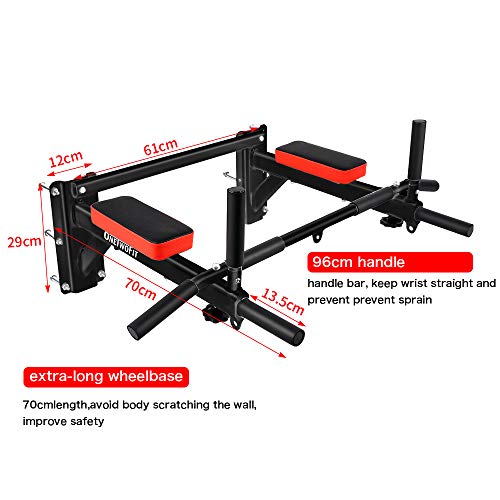 ONETWOFIT Barras de dominadas, Montaje en la Pared Barra de Ejercicios para la Espalda OT066R