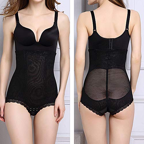 ONGLOLH Shapewear Romper los Pantalones del Vientre Fajas de Cintura Alta Transpirables de Flexees Mujeres, de Pecho Bottoms, Culturismo, Body, corsé, Cuerpo Que Forma, Ropa Interior,Black-XXXL