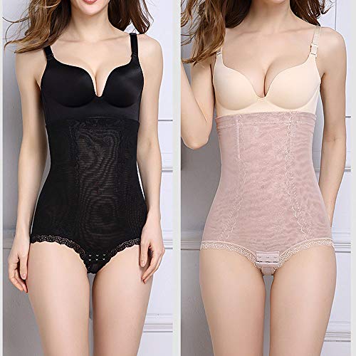 ONGLOLH Shapewear Romper los Pantalones del Vientre Fajas de Cintura Alta Transpirables de Flexees Mujeres, de Pecho Bottoms, Culturismo, Body, corsé, Cuerpo Que Forma, Ropa Interior,Black-XXXL