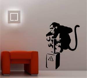 Online Design Estilo Banksy Mono Pared Pegatina Vinilo Graffiti - Negro