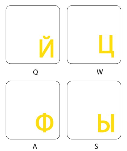 Online-Welcome Pegatinas de teclado ruso con fondo transparente con letras amarillas para ordenador portátil y escritorio Online-Welcome Pegatinas de teclado ruso con fondo transparente con letras amarillas para ordenador portátil y escritorio