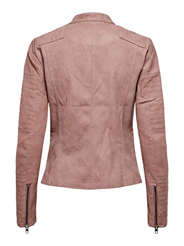 ONLY onlAVA FAUX LEATHER BIKER OTW NOOS, Chaqueta Mujer, Rosa (Ash Rose), 34 ONLY onlAVA FAUX LEATHER BIKER OTW NOOS, Chaqueta Mujer, Rosa (Ash Rose), 34