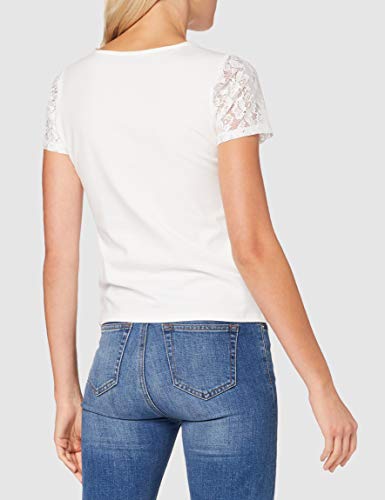 Only ONLLILL S/S Top W. Lace JRS Blusas, Cloud Dancer, M para Mujer