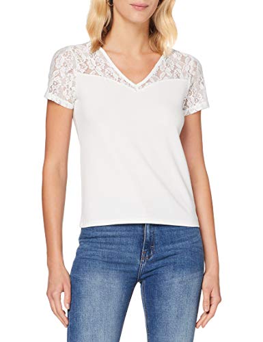 Only ONLLILL S/S Top W. Lace JRS Blusas, Cloud Dancer, M para Mujer
