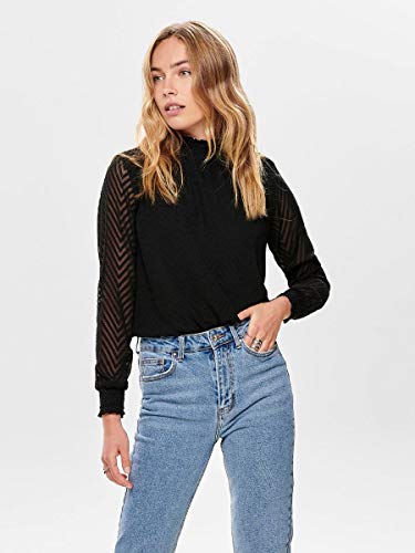 Only Onlnew Kayla L/s Top Wvn Blusa, Negro (Black Black), Large (Talla del Fabricante: 40) para Mujer Only Onlnew Kayla L/s Top Wvn Blusa, Negro (Black Black), Large (Talla del Fabricante: 40) para Mujer