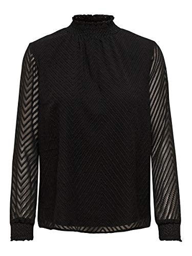 Only Onlnew Kayla L/s Top Wvn Blusa, Negro (Black Black), Large (Talla del Fabricante: 40) para Mujer