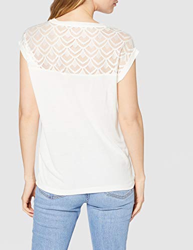 Only Onlnicole S/s Mix Top Noos Camiseta, Blanco (Cloud Dancer Cloud Dancer), Medium para Mujer