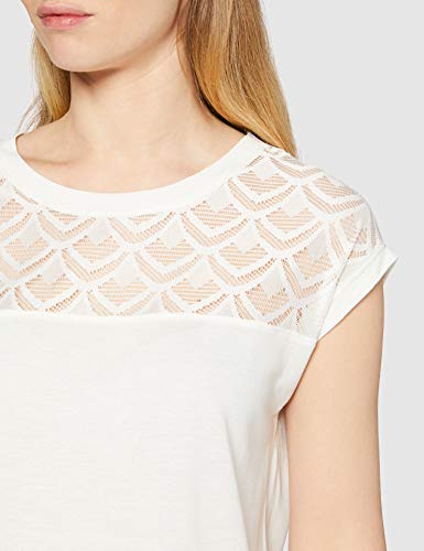 Only Onlnicole S/s Mix Top Noos Camiseta, Blanco (Cloud Dancer Cloud Dancer), Medium para Mujer