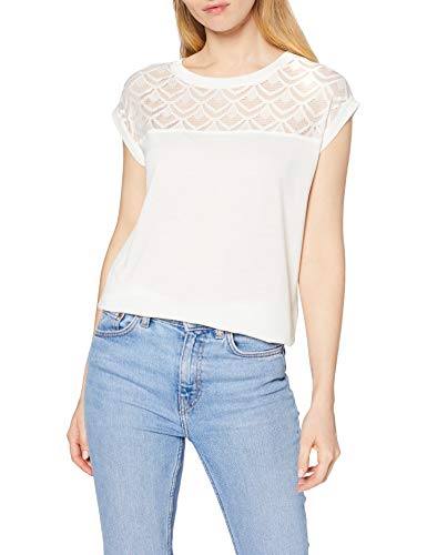 Only Onlnicole S/s Mix Top Noos Camiseta, Blanco (Cloud Dancer Cloud Dancer), Medium para Mujer Only Onlnicole S/s Mix Top Noos Camiseta, Blanco (Cloud Dancer Cloud Dancer), Medium para Mujer
