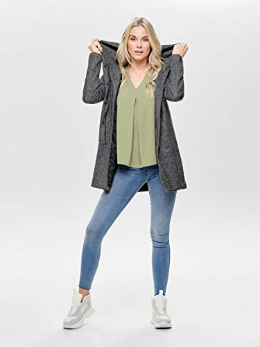 Only onlSEDONA Light Coat OTW Noos Abrigo, Gris (Dark Grey Melange), 40 (Talla del Fabricante: Large) para Mujer