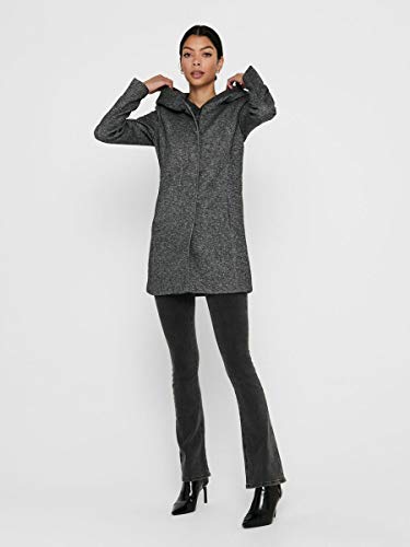 Only onlSEDONA Light Coat OTW Noos Abrigo, Gris (Dark Grey Melange), 40 (Talla del Fabricante: Large) para Mujer