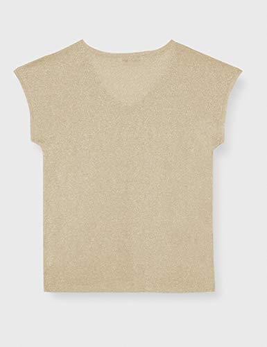Only onlSILVERY S/S V Neck Lurex Top JRS Noos Camiseta, Dorado (Gold Colour Gold Colour), Medium para Mujer