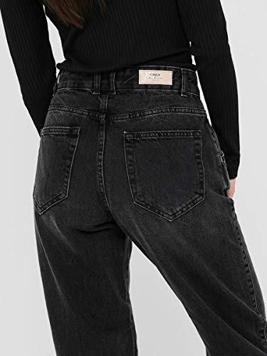 Only ONLTROY Life HW Carrot A DNM Jeans Dot Pantalón, Dark Grey Denim, L/32 para Mujer