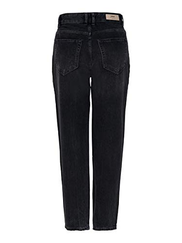 Only ONLTROY Life HW Carrot A DNM Jeans Dot Pantalón, Dark Grey Denim, L/32 para Mujer