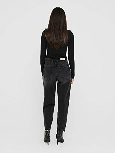 Only ONLTROY Life HW Carrot A DNM Jeans Dot Pantalón, Dark Grey Denim, L/32 para Mujer