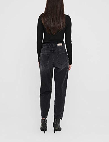 Only ONLTROY Life HW Carrot A DNM Jeans Dot Pantalón, Dark Grey Denim, S/34 para Mujer