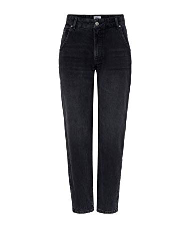 Only ONLTROY Life HW Carrot A DNM Jeans Dot Pantalón, Dark Grey Denim, S/34 para Mujer