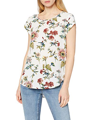 Only Onlvic SS AOP Top Noos Wvn Camiseta sin Mangas, Cloud Dancer/AOP:Botanical, 44 (Talla del Fabricante: 42.0) para Mujer