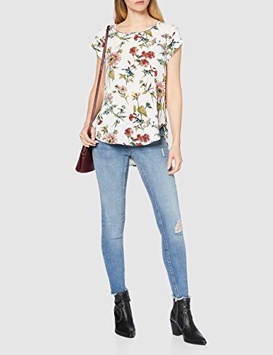 Only Onlvic SS AOP Top Noos Wvn Camiseta sin Mangas, Cloud Dancer/AOP:Botanical, 44 (Talla del Fabricante: 42.0) para Mujer