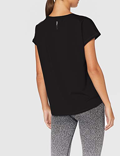 Only Onpaubree SS Loose Training tee-Opus Camisa Deportiva, Negro (Black Black), Small para Mujer