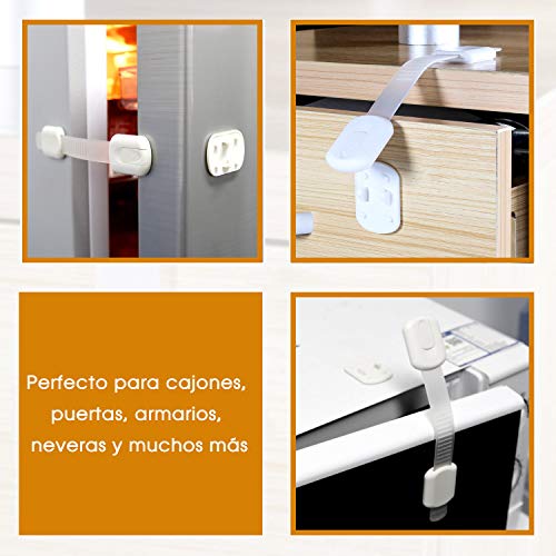 OnlyBP Cerraduras de seguridad para niños, 10 uds cierre seguridad cajones bebe, kit seguridad bebe y seguridad puertas, cajones, armarios y ventanas niños OnlyBP Cerraduras de seguridad para niños, 10 uds cierre seguridad cajones bebe, kit seguridad bebe y seguridad puertas, cajones, armarios y ventanas niños