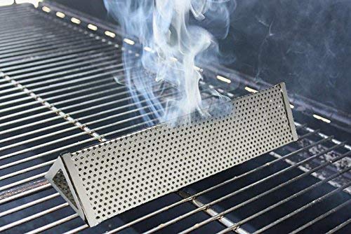 Onlyfire 30,5 cm Generador de ahumador de Tubo de pellets de Madera de Acero Inoxidable,Tubo de ahumador Triangular para Fumar en Caliente o en frío,Ahumado de Carne de Res, Cerdo, Pollo y Pescado