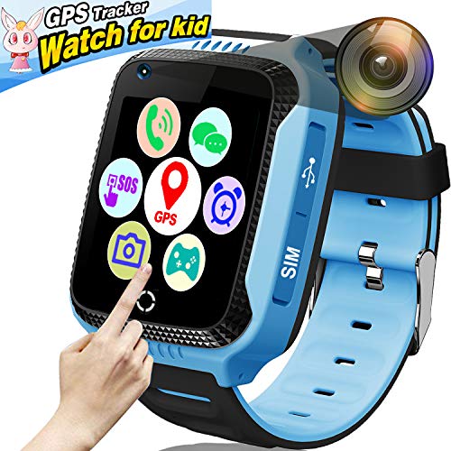 ONMet - Reloj inteligente con cámara para niños, con rastreador GPS, linterna, juego de mate, llamada SOS, chateo de voz, monitor remoto antipérdida para niños ONMet - Reloj inteligente con cámara para niños, con rastreador GPS, linterna, juego de mate, llamada SOS, chateo de voz, monitor remoto antipérdida para niños