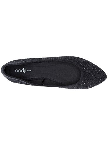 oodji Ultra Mujer Bailarinas de Tela con Pedrería, Negro, 36 EU / 3.5 UK