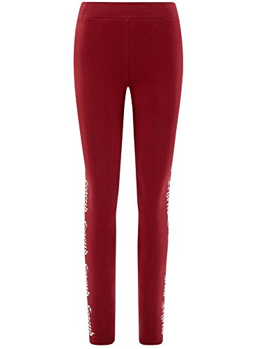 oodji Ultra Mujer Mallas de Punto con Estampado, Rojo, 38 oodji Ultra Mujer Mallas de Punto con Estampado, Rojo, 38