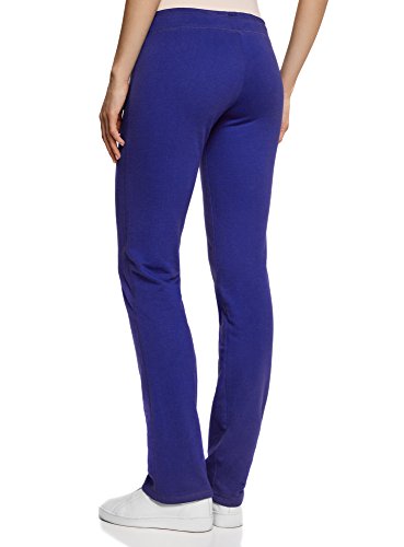 oodji Ultra Mujer Pantalones de Punto con Cordones, Azul, ES 42 / L