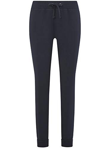 oodji Ultra Mujer Pantalones de Punto con Cordones, Azul, XXS oodji Ultra Mujer Pantalones de Punto con Cordones, Azul, XXS
