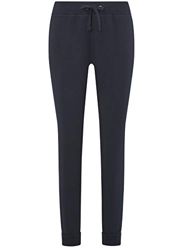 oodji Ultra Mujer Pantalones de Punto con Cordones, Azul, XXS