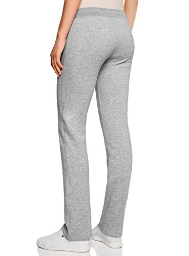 oodji Ultra Mujer Pantalones de Punto con Cordones, Gris, ES 38 / S