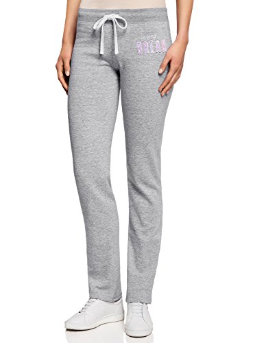 oodji Ultra Mujer Pantalones de Punto con Cordones, Gris, ES 42 / L oodji Ultra Mujer Pantalones de Punto con Cordones, Gris, ES 42 / L