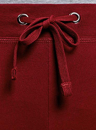 oodji Ultra Mujer Pantalones de Punto con Cordones, Rojo, XXS oodji Ultra Mujer Pantalones de Punto con Cordones, Rojo, XXS