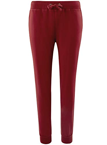 oodji Ultra Mujer Pantalones de Punto con Cordones, Rojo, XXS
