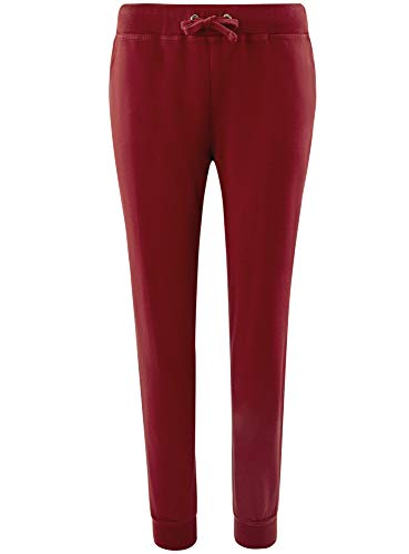 oodji Ultra Mujer Pantalones de Punto con Cordones, Rojo, XXS oodji Ultra Mujer Pantalones de Punto con Cordones, Rojo, XXS