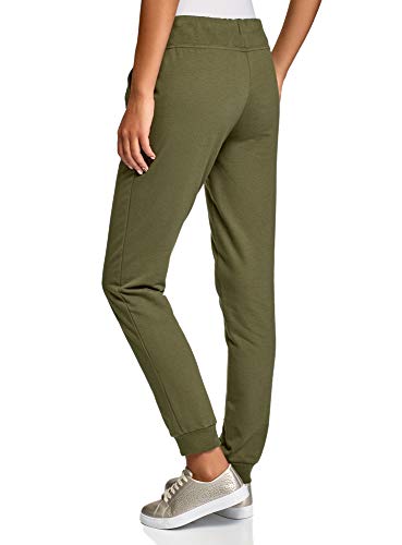 oodji Ultra Mujer Pantalones de Punto Deportivos, Verde, ES 36 / XS