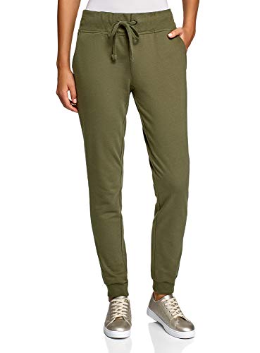 oodji Ultra Mujer Pantalones de Punto Deportivos, Verde, ES 36 / XS