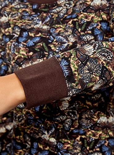 oodji Ultra Mujer Suéter Básico Estampado, Marrón, ES 38 / S oodji Ultra Mujer Suéter Básico Estampado, Marrón, ES 38 / S